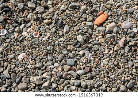 Background with gravel and colorful stones.
