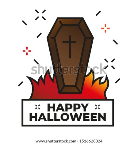 Coffin illustration - Happy halloween icon