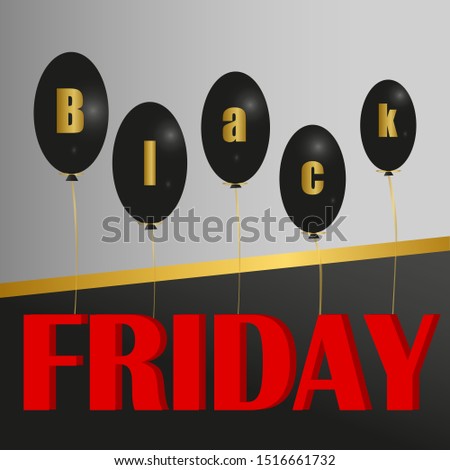 black balloons with the inscription black friday
