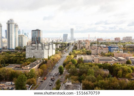 
urban top view, city view, Moscow, western district