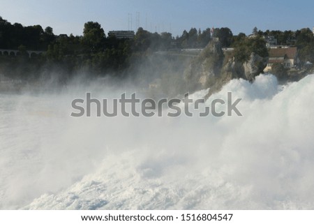 View of the Rhine Falls of Schaffhausen in Switzerland 