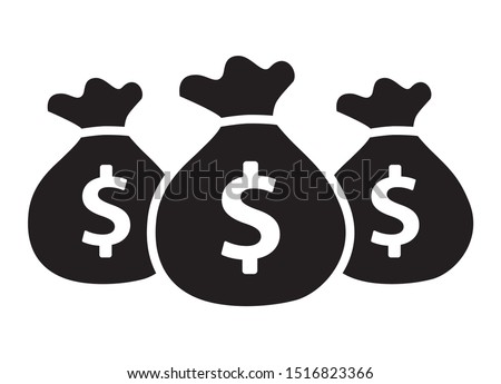 Bags of money or cash savings flat vector icon for financial apps and websites