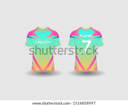 t-shirt sport design template,Soccer or football jersey mockup,uniform front and back view.