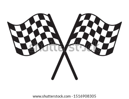Checkered or chequered flag for car racing flat vector icon for sports apps and websites