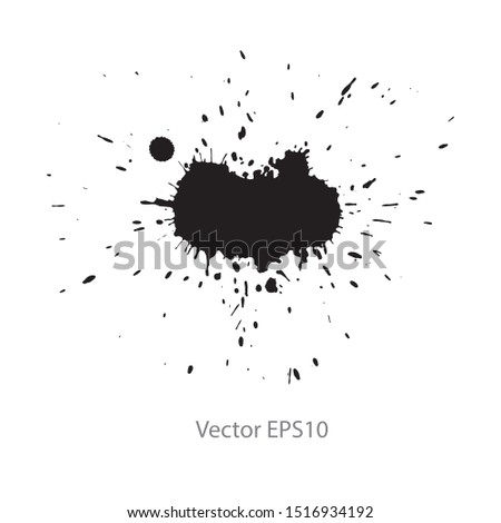black ink splash isolated on white background. Vector EPS10