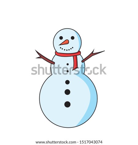 Snowman simple illustration clip art 