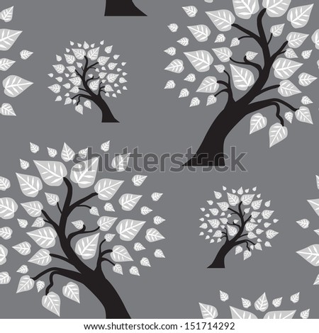 elegant seamless pattern with decorative trees for your design