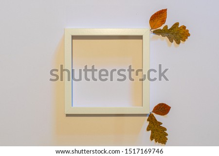 Autumn composition. Dried leaves on white background. Autumn, fall, halloween, thanksgiving day concept. Flat lay, top view, copy space