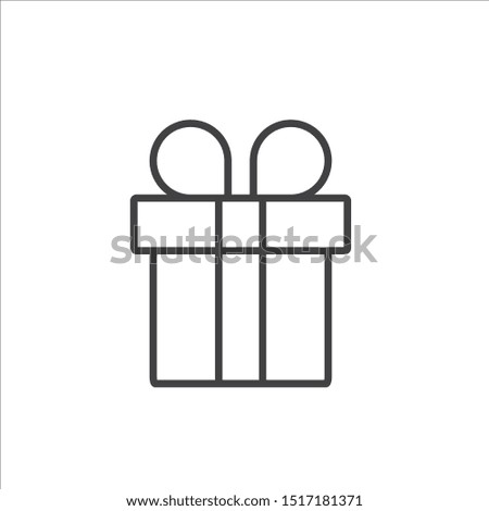 Gift box line icon isolated on white background