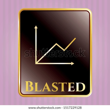  Golden emblem or badge with chart icon and Blasted text inside