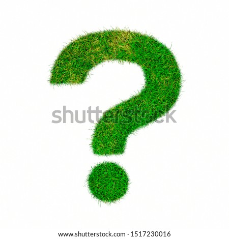 Question mark sign made of grass - aklphabet green environment nature ecology