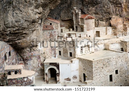 monastery of Sumela (Turkish: SÃ?Â¼mela Manastiri) in Trabzon, Turkey Royalty-Free Stock Photo #151723199