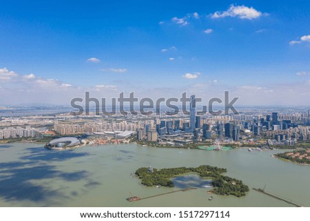 panoramic city skyline in suzhou china