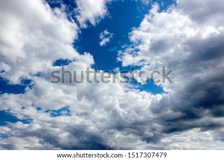 Contrasting sky with storm clouds