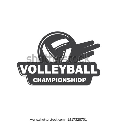 volley ball club logo and badge vector icon illustration design