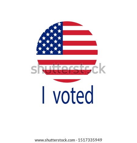 American flag icon for presidential election. Vector illustration