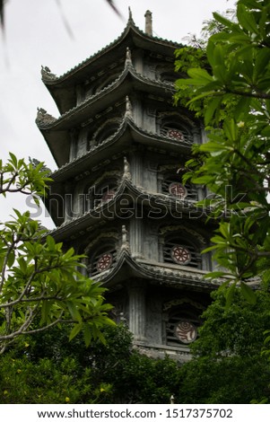 A picture of a temple in the marble mountains in Hoi An in Vietnam