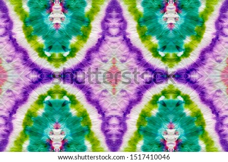 Repeated Psychedelic Dye Pattern. Bright Seamless Tie Dye Cloth Print. Scattered Acrylic Blobs. Vivid Endless Retro Tie Dye Texture. Multicolor Endless Tie Dye Fabric Piece.