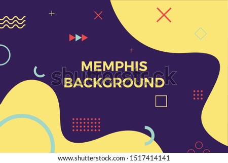 Abstract memphis background with colorful wave design