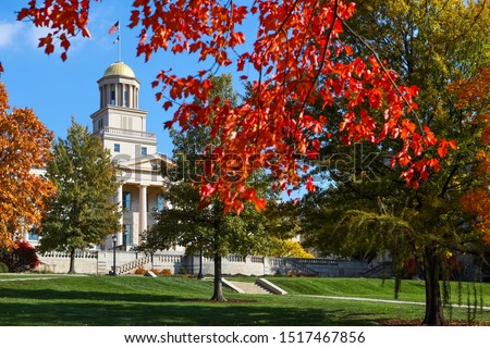 Old Capitol building downtown Iowa City  Royalty-Free Stock Photo #1517467856