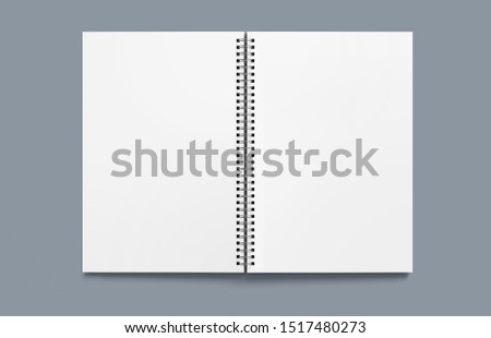Mock up for advertising, branding and corporate identity. Realistic spiral notepad. Blank space for design or white object