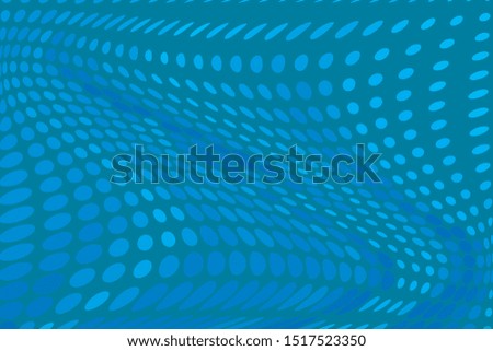Blue Wavy dotted lines background. Pattern of dots, dotted lines, circles of different scale. Digital Gradient. Pop-art style. Grunge Backdrop. Modern futuristic Abstract panel. Vector illustration