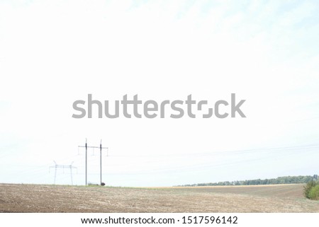 Power lines above the field