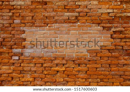 Red brick wall background. Old grunge wall texture.