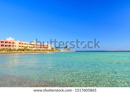 Panoramic view on Red sea. Summer vacation