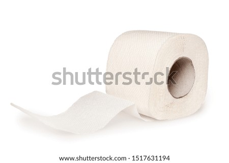 toilet paper rolls perforated close up on white background
