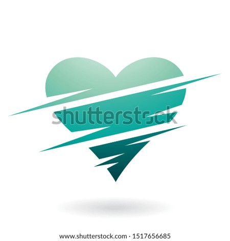 Illustration of a Heart Shaped Abstract Icon isolated on a white background