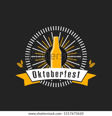 Oktoberfest icon. Pattern for design logo, emblem, label, banner. Oktoberfest design template on isolated background. Vintage style. Vector illustration