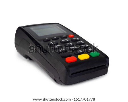 Credit card matchine isolated on white background. (clipping path)