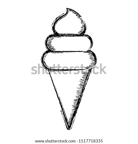 Isolated retro sketch of an ice cream - Vector illustration