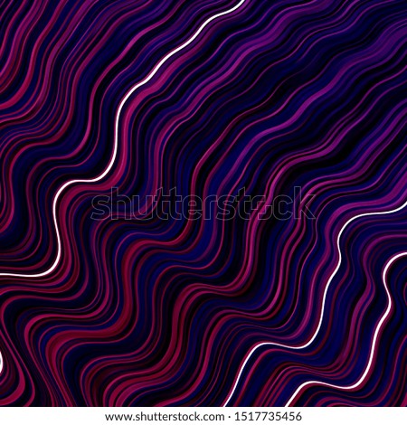 Dark Purple vector background with wry lines. Colorful geometric sample with gradient curves.  Pattern for commercials, ads.