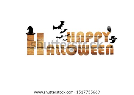 Happy Halloween lettering design on Gray background