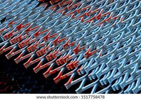 Detail of hot-dip galvanized steel grating