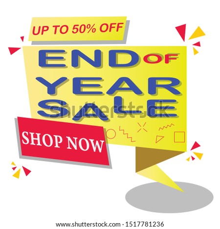 End of year sale banner. Sale banner template design.editable text