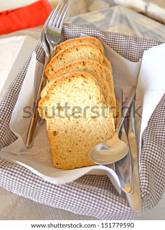 bread basket slices on a table