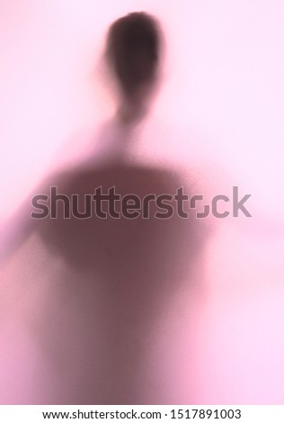 the shadow of a woman with weird themed concept of horror in red tone
