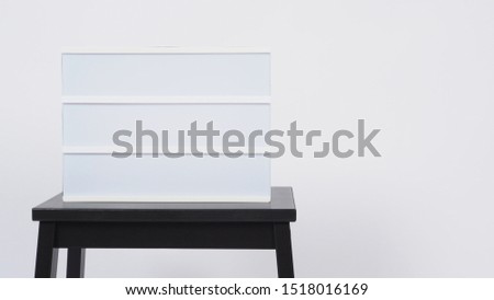 Light box sign .It put on table with white background.