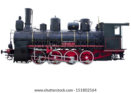 Profile of vintage locomotive for design Royalty-Free Stock Photo #151802564