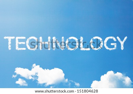 technology cloud word on sky
