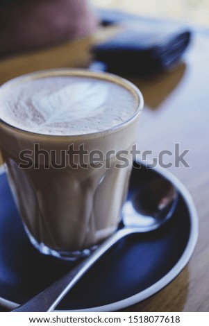 A macro shot of coffee art.