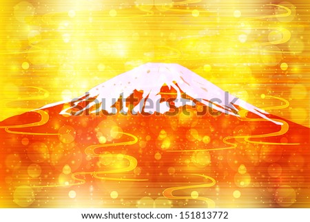 Mt Fuji red New Year's card