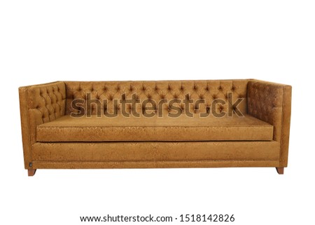 Brown sofa on isolated white background