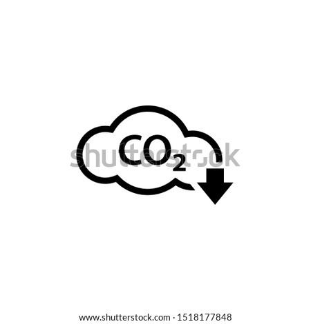 CO2 reduction outline cloud icon. Clipart image isolated on white background