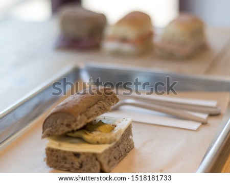 Isolated close up delicious sandwich breakfast
