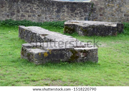 ruin walls of a former castle in Ulmen, Eifel
