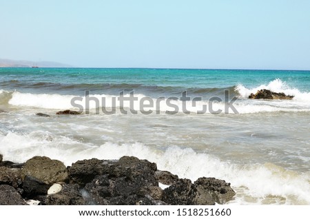 Dominican Republic Turquoise Beach, Rocks and The Blue Sky